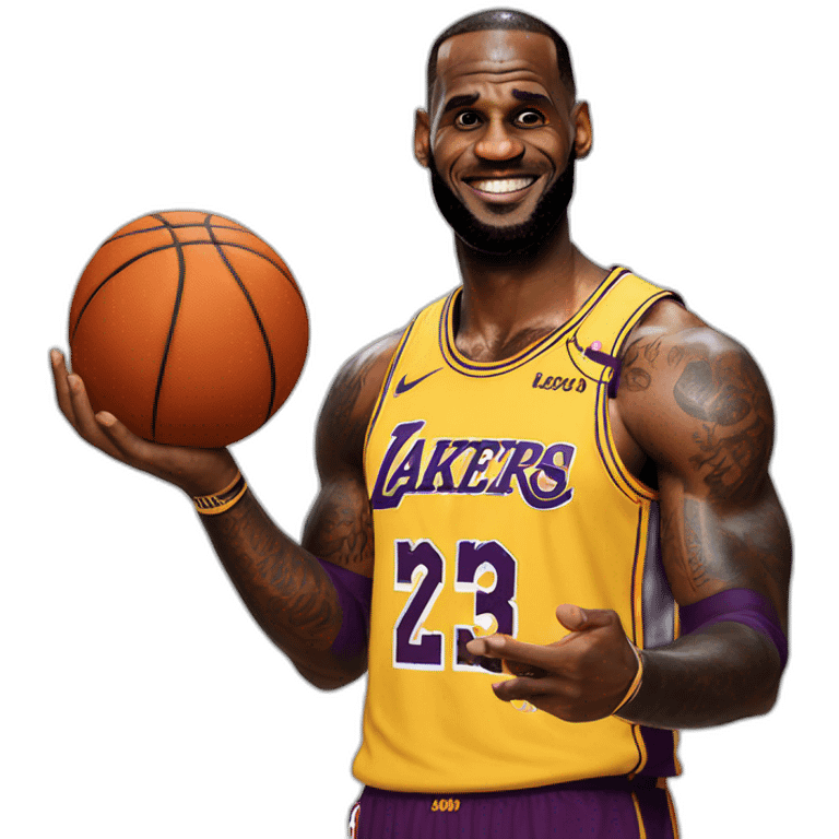 Lebron james holding a basketball emoji