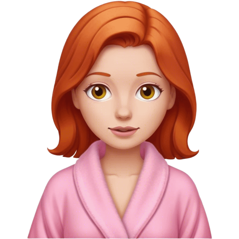 Red head woman wearing a pink dressing gown  emoji