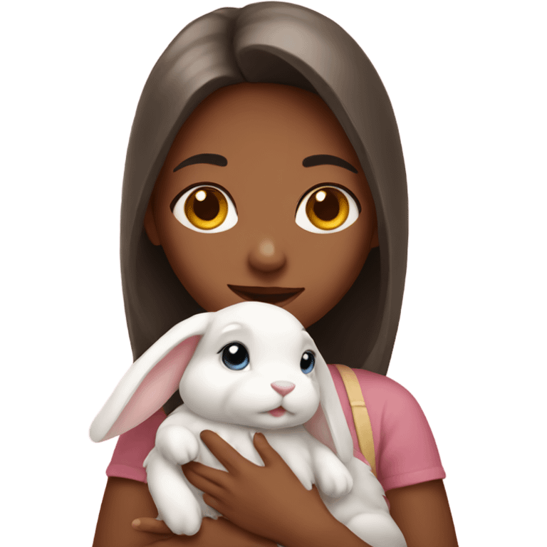 girl holding bunny emoji