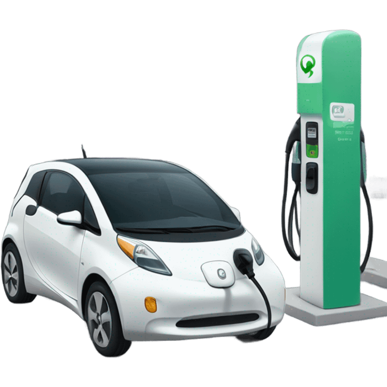 Electric car and charging station  emoji