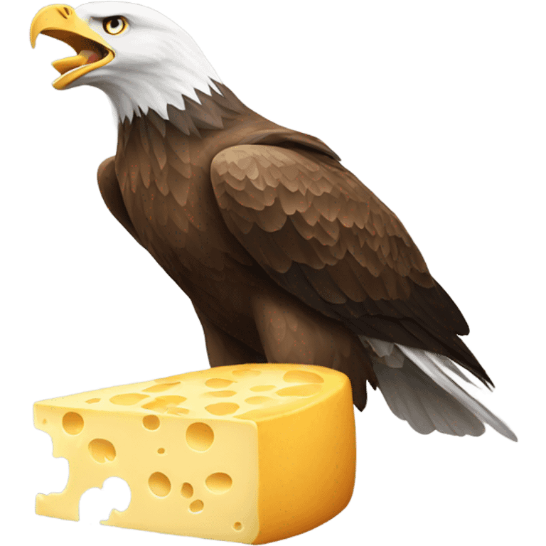 Eagle eating cheese emoji