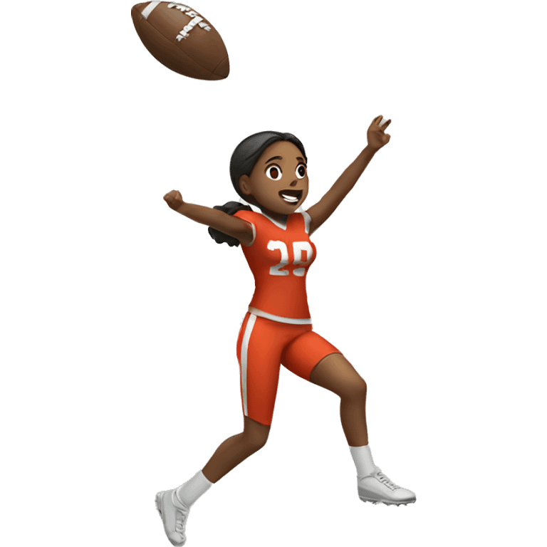 girl throwing a football emoji