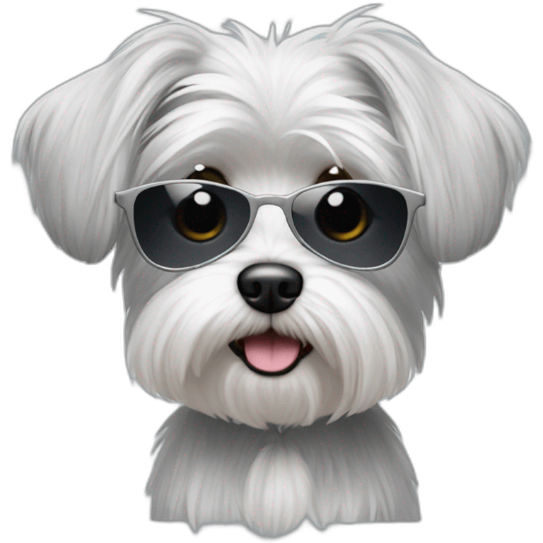 Grey Maltese with sunglasses emoji