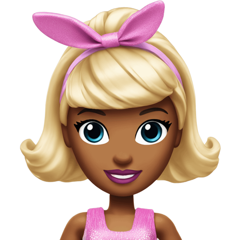 Blonde Go-go dancer Enid Sinclair Barbie,  with bunny ears  emoji