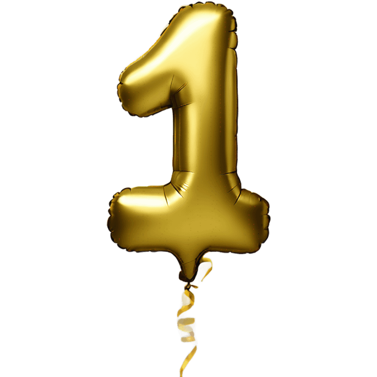 Foil balloon gold number 1 closed emoji