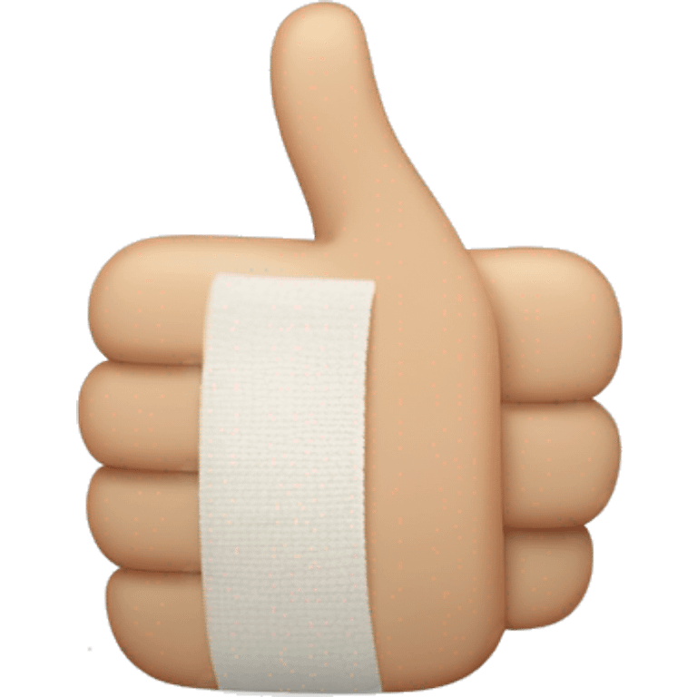 Thumbs up with half of a thumb in bandage emoji