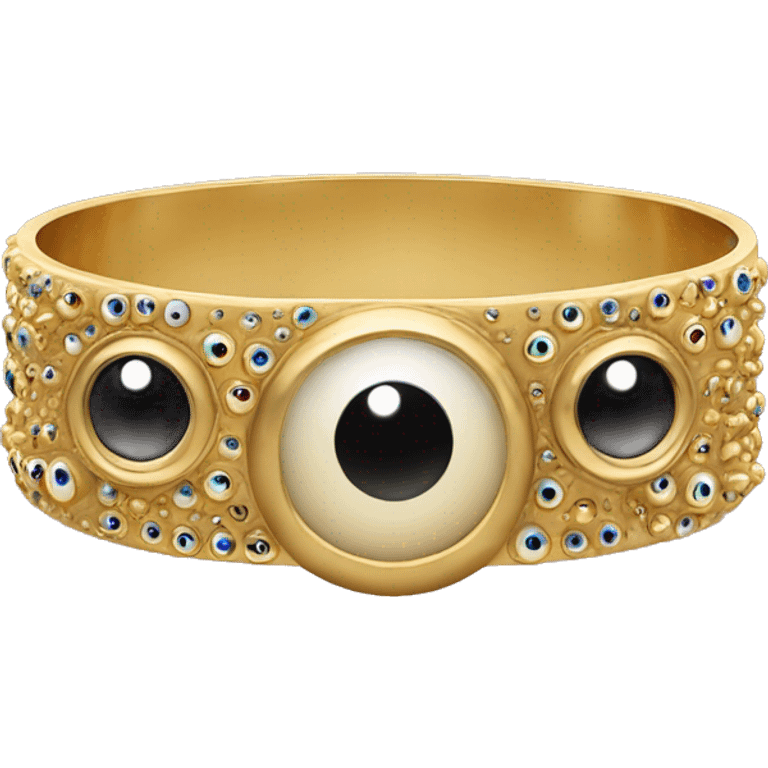 very thin gold bangle ring studded with eyeballs emoji