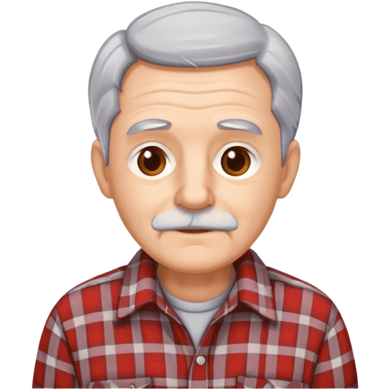 Old grey haired man plaid shirt emoji