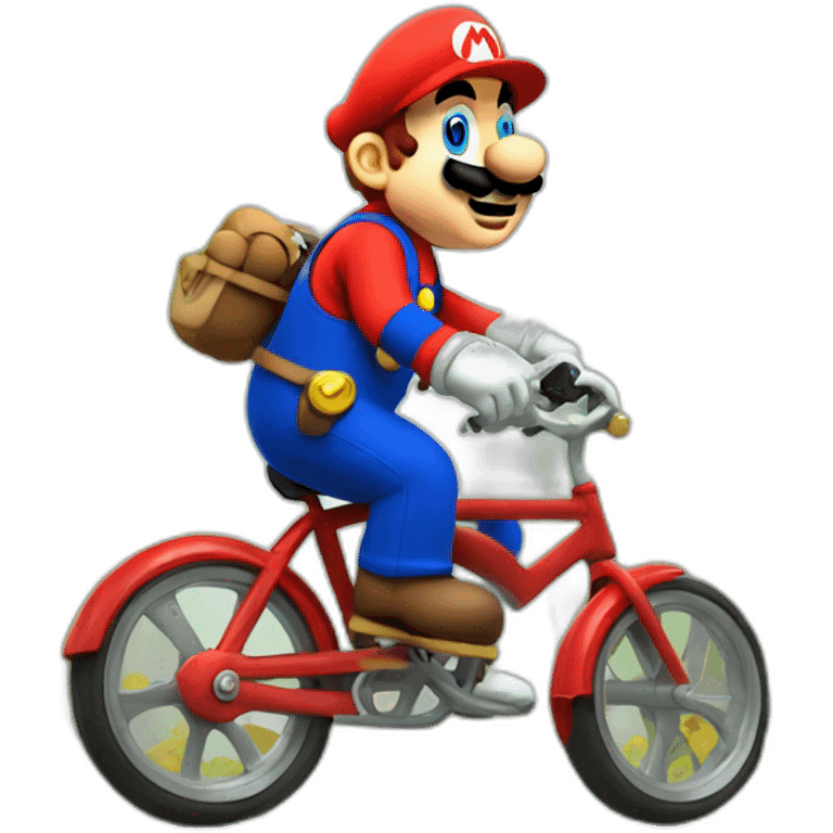 Mario sur un vélo  emoji