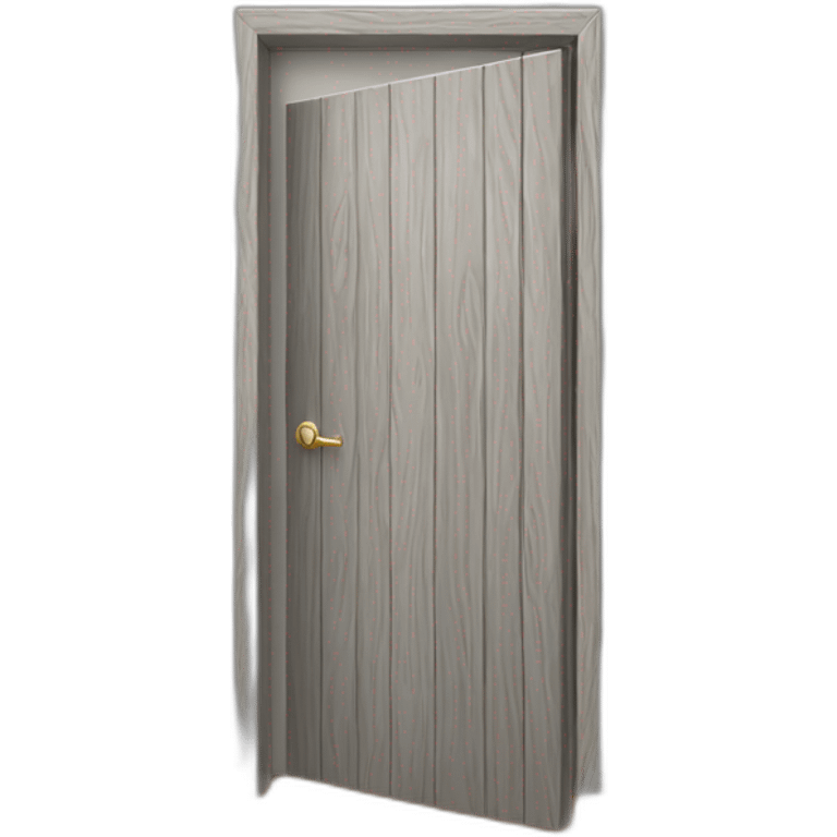 One gray wood open door perspective emoji