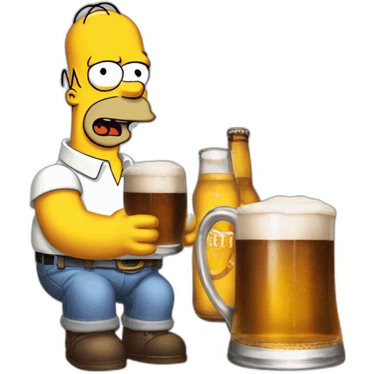 homer simpson avec une bière emoji