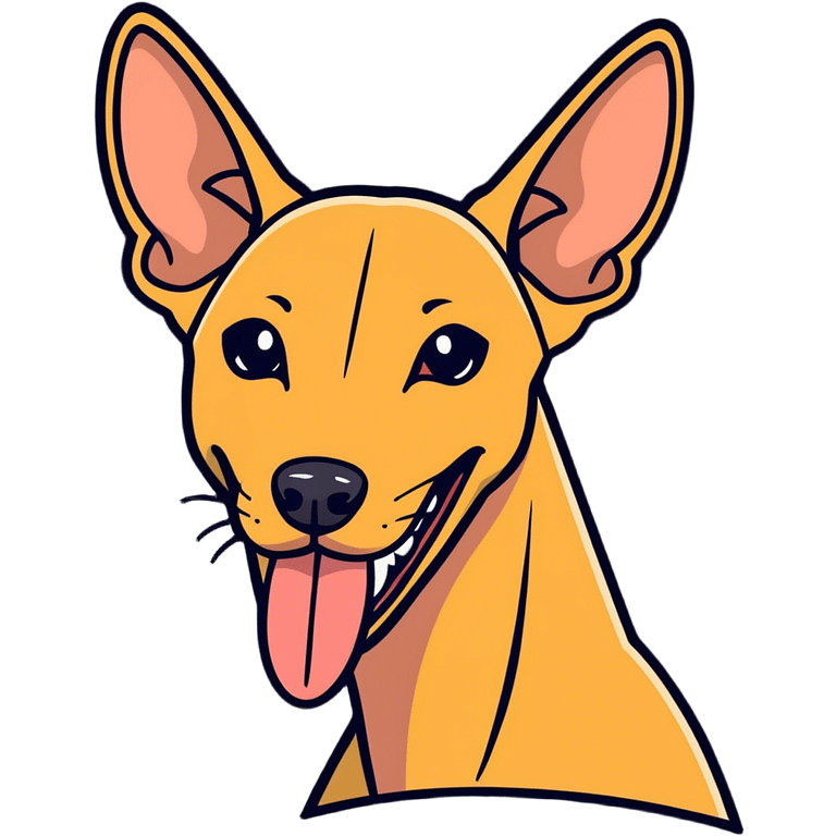 An Egyptian pharaoh hound with its tongue out emoji