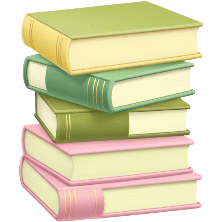 Pastel pink pastel yellow and matcha colored books emoji