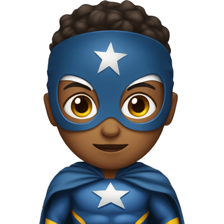 child wearing superhero costume emoji