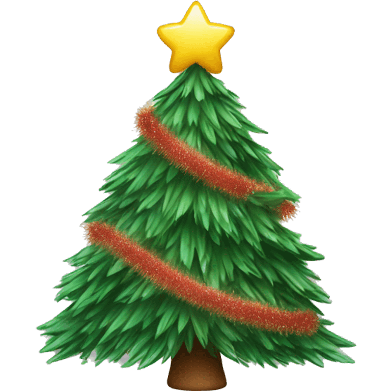 cozy christmas tree with tinsel emoji