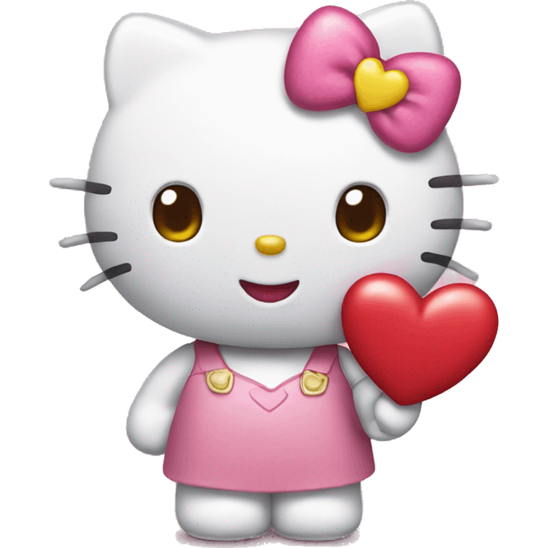 hello kitty with heart emoji