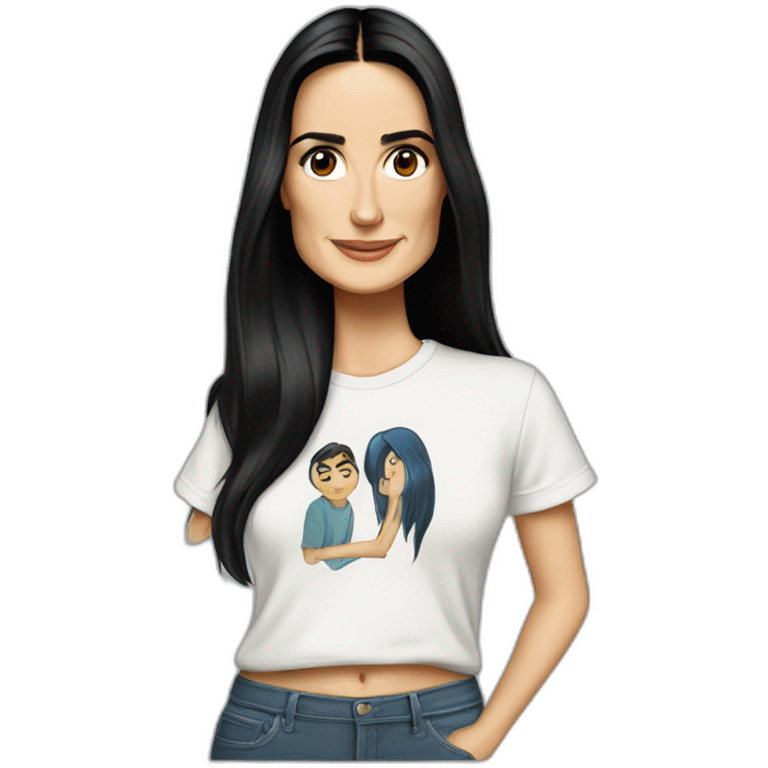 demi moore cartoon wearing tee emoji