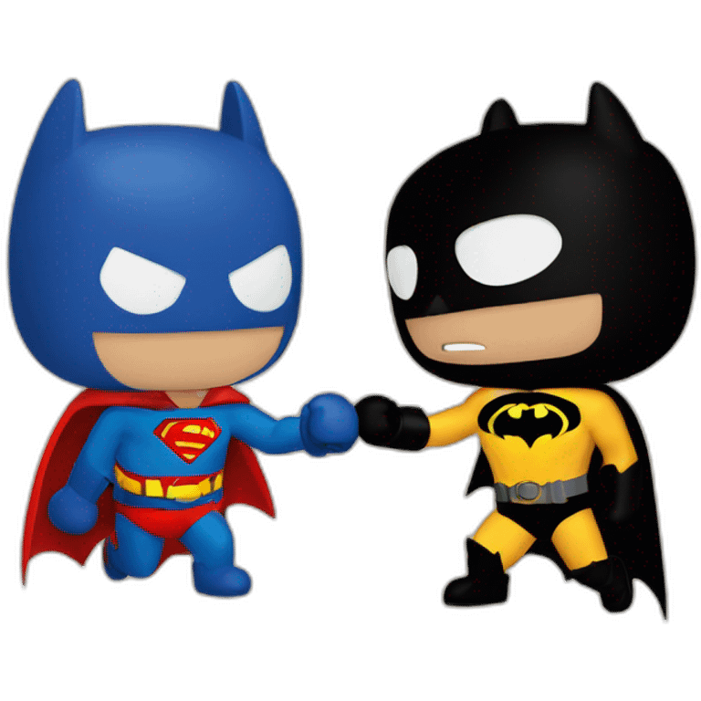 batman and superman fighting emoji