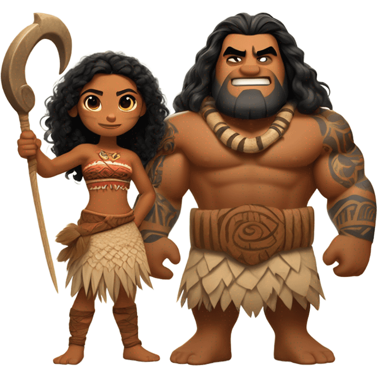 Moana and Maui emoji