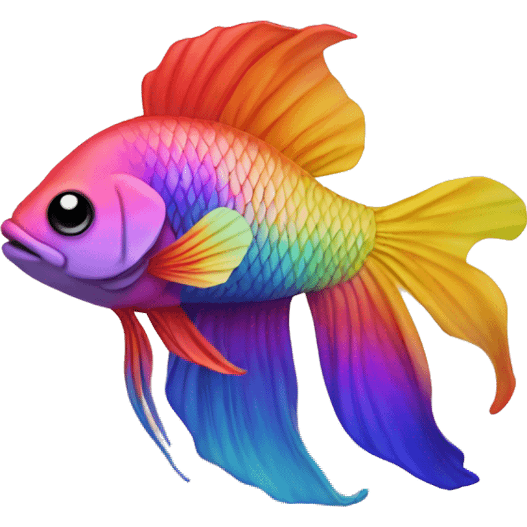 Sunset gradient beta fish rainbow emoji