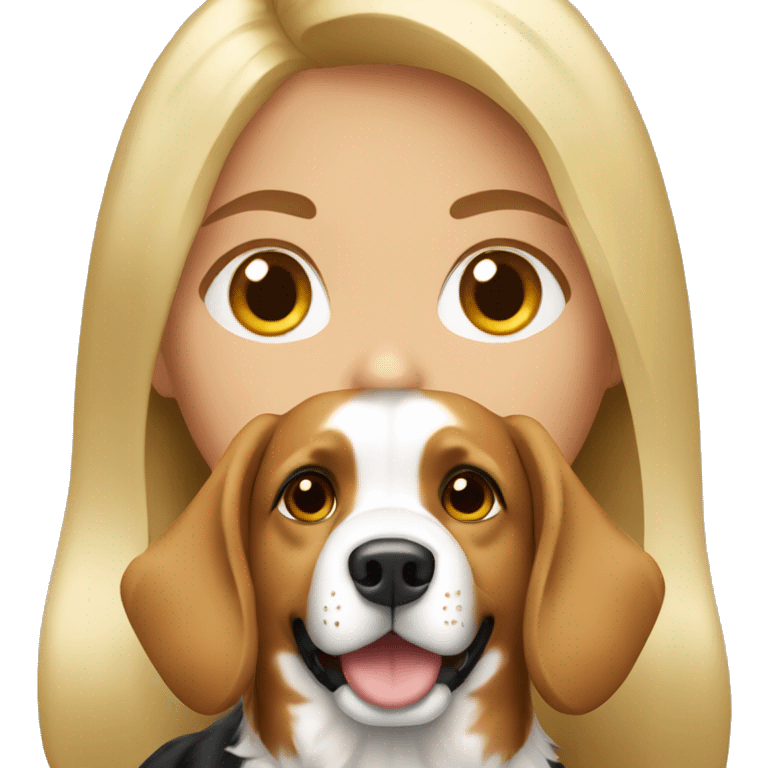 blonde girl with a bernese dog  emoji