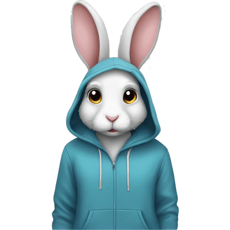 Rabbit wearing hoodie emoji