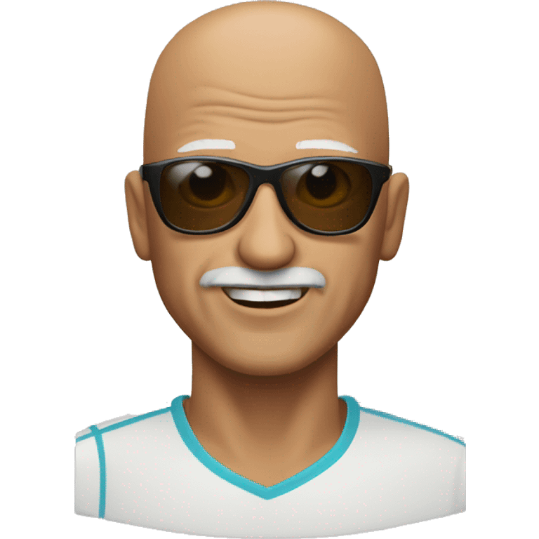 65yo man tennis bald sunglasses  emoji