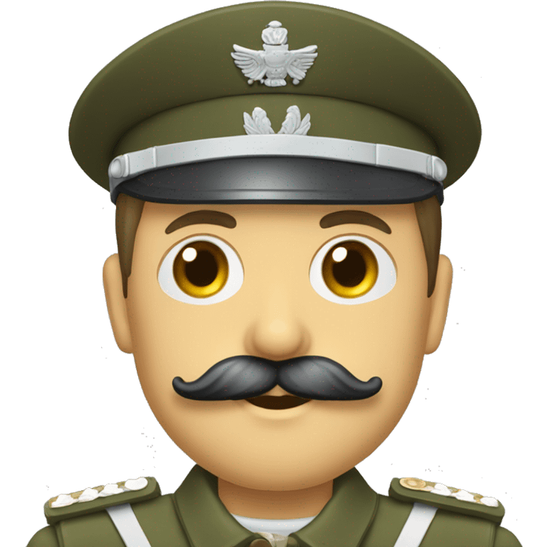 Un Soldat allemand avec une moustache en brosse et une coupe de cheveux courts plaqués  emoji