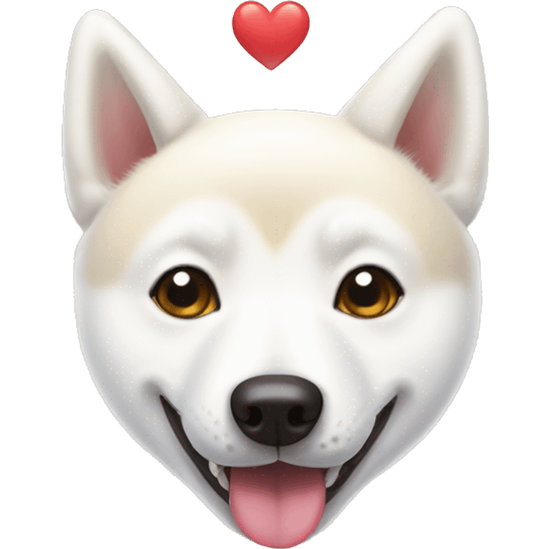 white Shiba inu 	smiling face with heart-eyes emoji