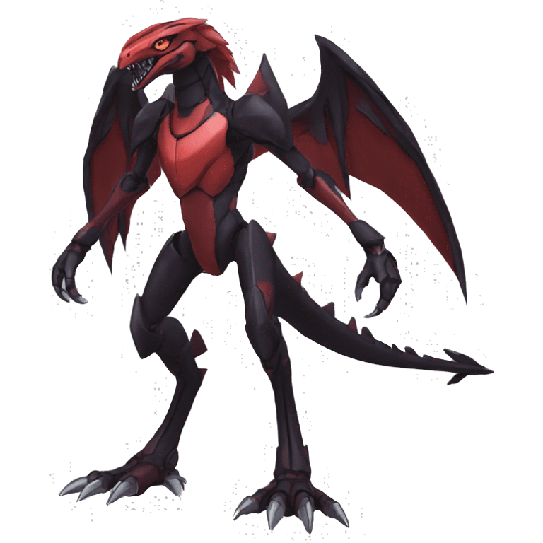  Cool Edgy Black Red Digimon-Fakemon-Raptor-Genesect-Reptile full body emoji