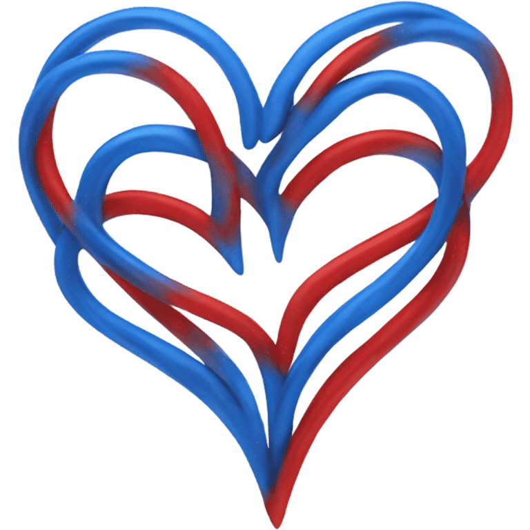 red and blue love emoji