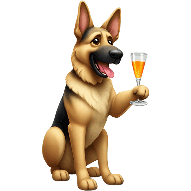 german shepard drinking a martini emoji