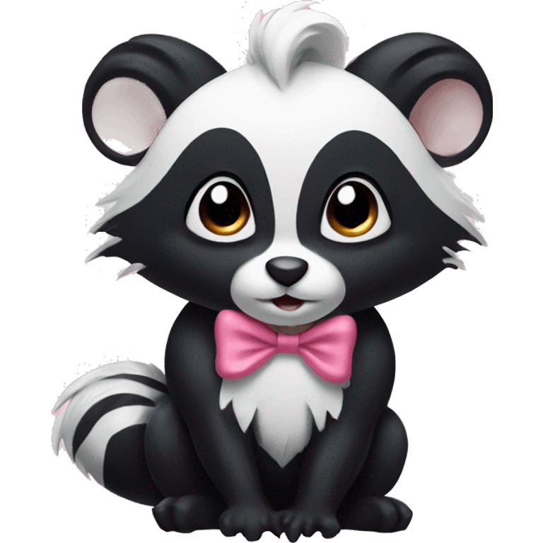 cute skunk wearing a bow emoji