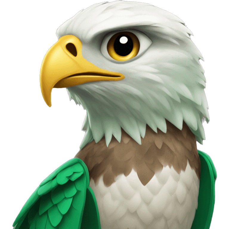 falcon wearing a green shi emoji