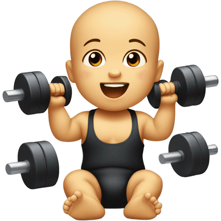 Baby lifting weights  emoji