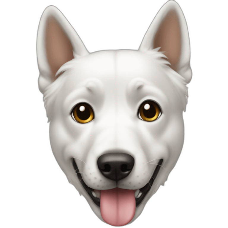 perro blanco riendose emoji