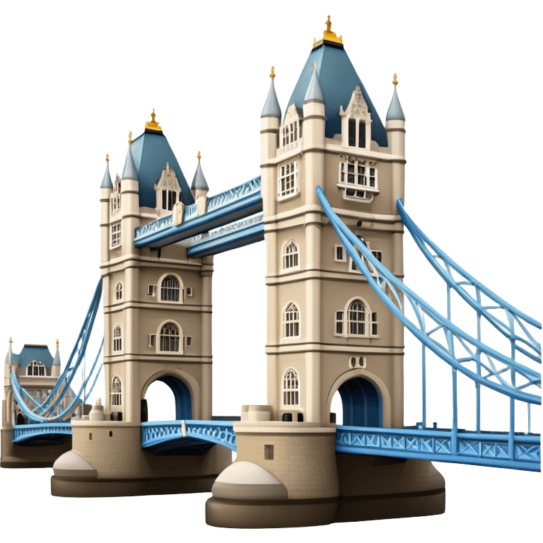 Cinematic Realistic Tower Bridge Landmark Emoji, depicted with iconic Victorian architecture spanning the River Thames, rendered with lifelike textures and dramatic natural lighting that captures its majestic presence. emoji