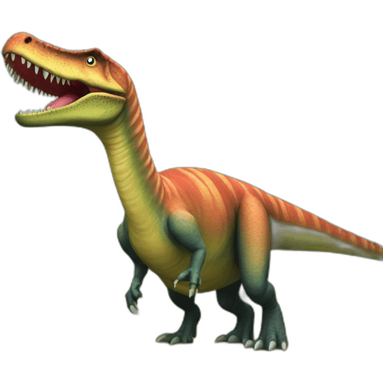 Spinosaurus in birthday party emoji