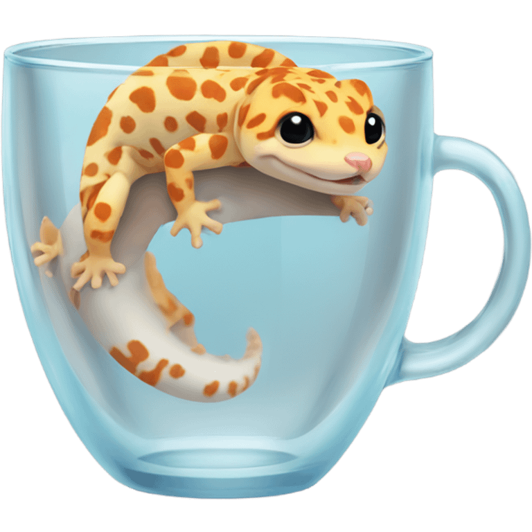 orange leopard gecko in a glass cup emoji