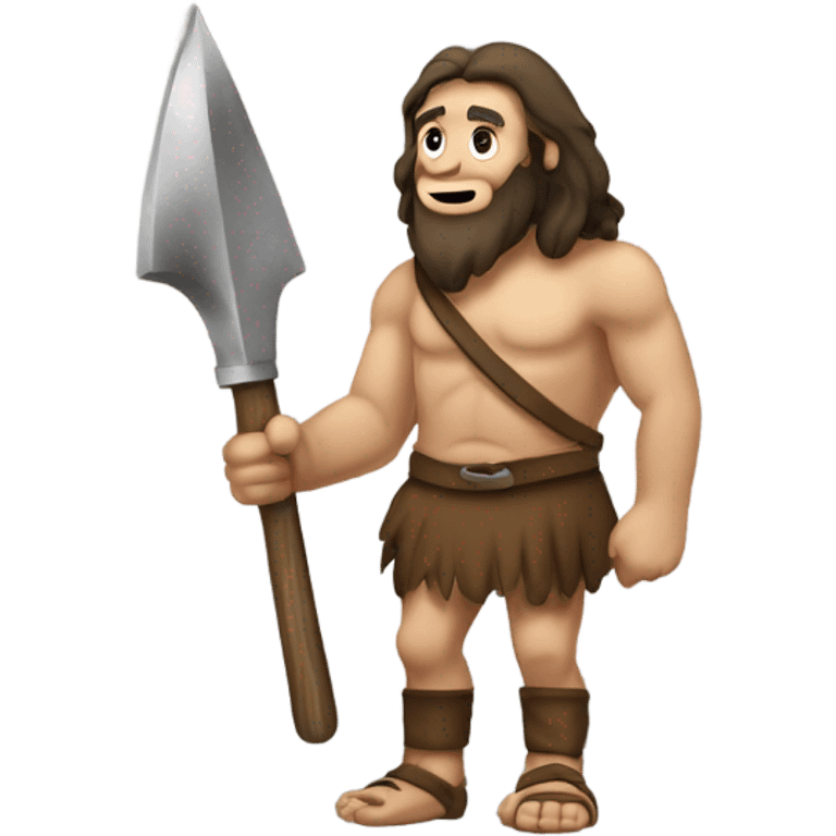 Homme de cro Magnon avec un objet  emoji