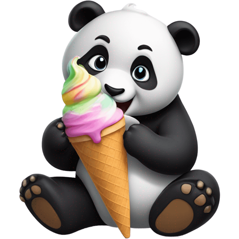 Panda eating ice cream emoji