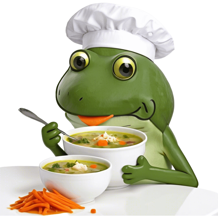 Bufo eating a bowl of soup  emoji