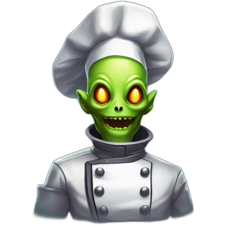 alien chef scifi roguelike rpg style inspired by slay the spire digital art emoji