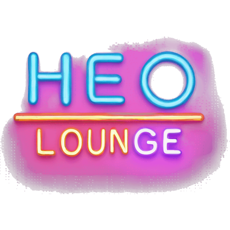 the word lounge written in neon lights emoji