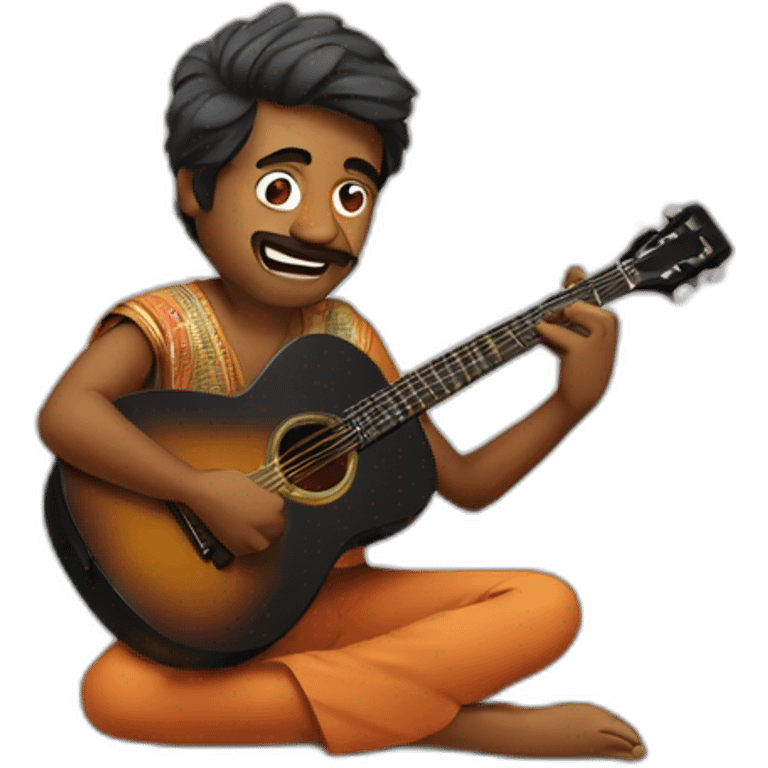 indian man playing guitar emoji