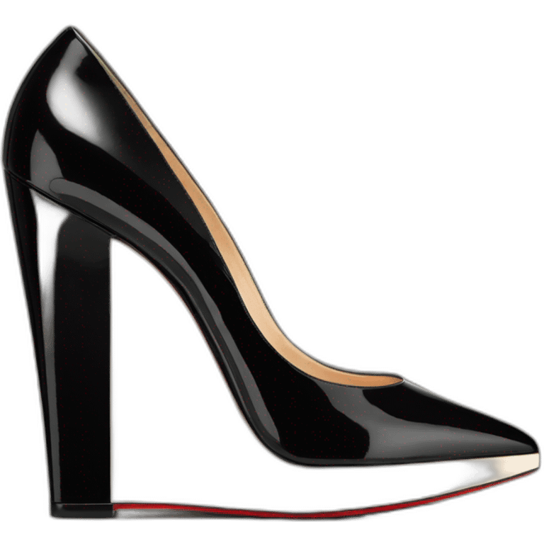 WEDGE heel LOUBOUTIN black leather PATENT emoji