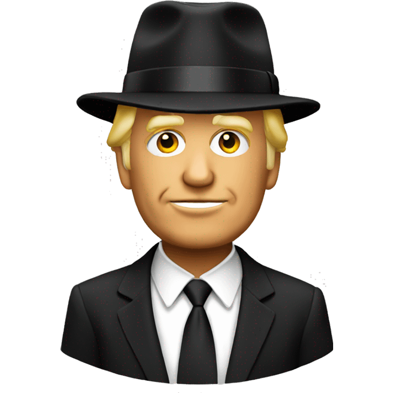 trump with black hat emoji