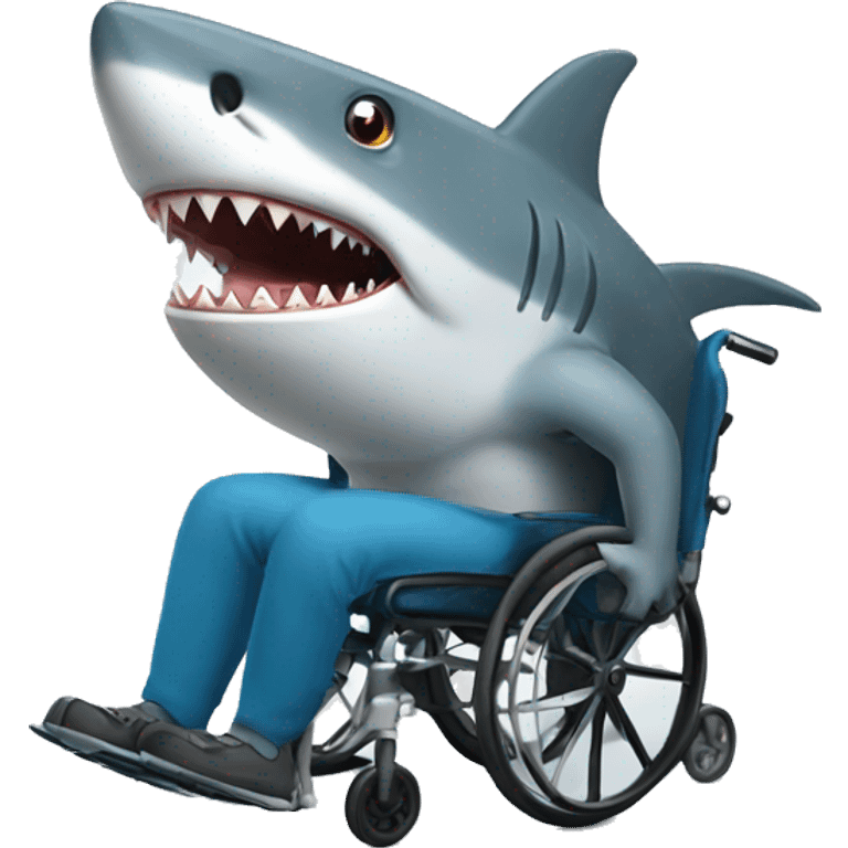 Shark in a wheelchair  emoji