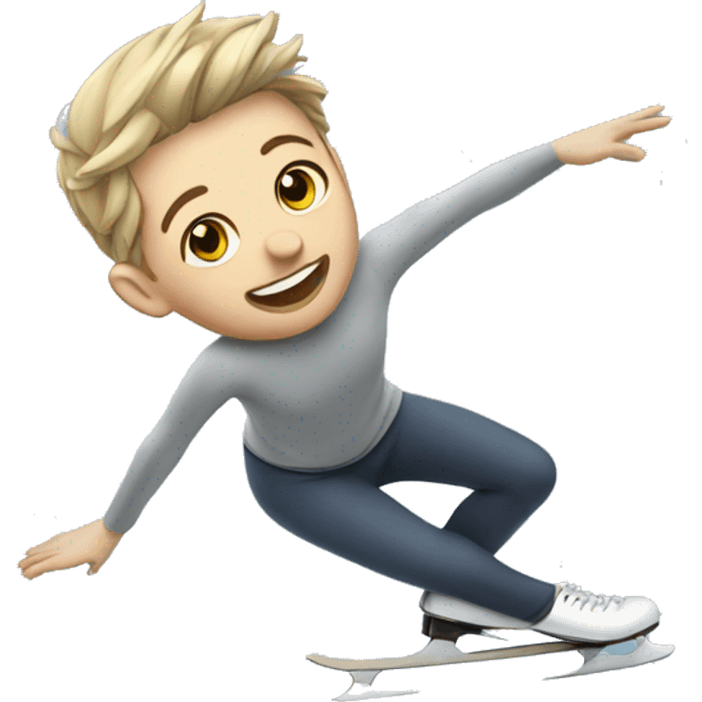 Ice skater falling on face emoji