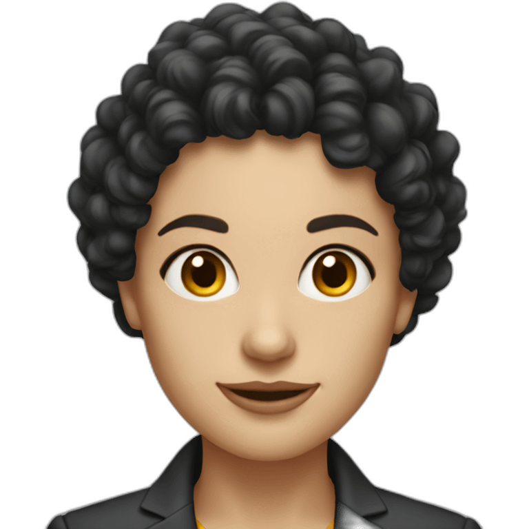 alyson our boss with dark curly hair emoji